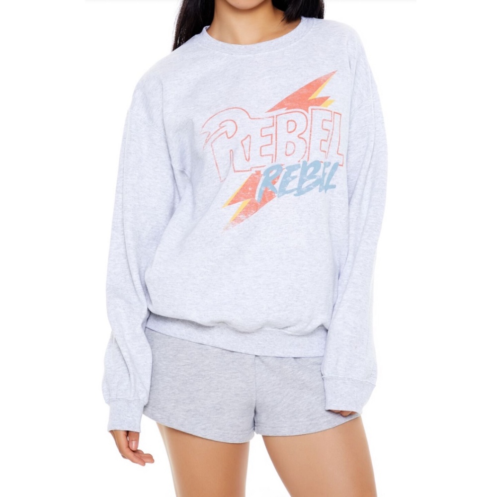 David Bowie Rebel Rebel Fleece Crewneck Pullover